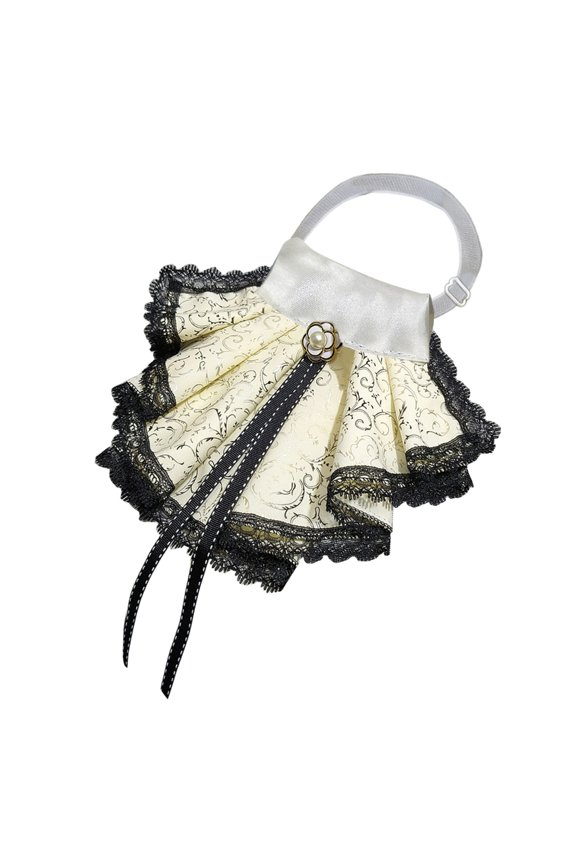 Elegant Lace Trim Detachable Collar Decorative Neckwear Costume Accessories Ruffle Ribbon Tie Closure False Collar