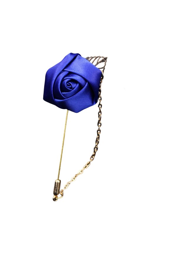 Elegant Silk Flower Boutonniere Corsage Brooch Pin For Groom Wedding Ceremony