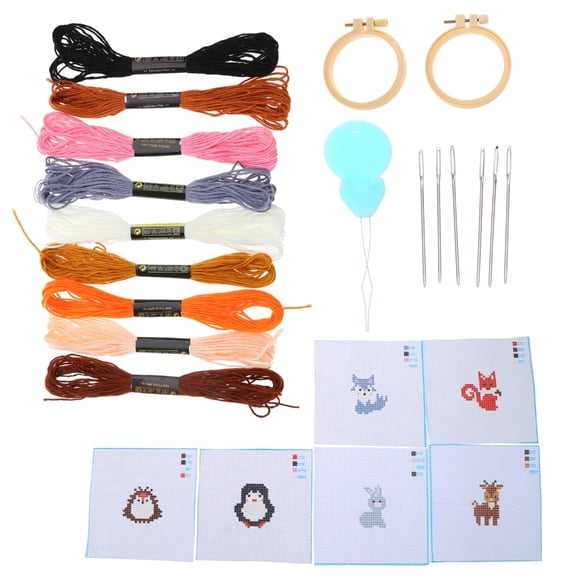 BQBQERT Embroidery Starter Kits for Beginners Lovers Animal Stitches Sewing Kits Embroidery Stitches Practice Kits