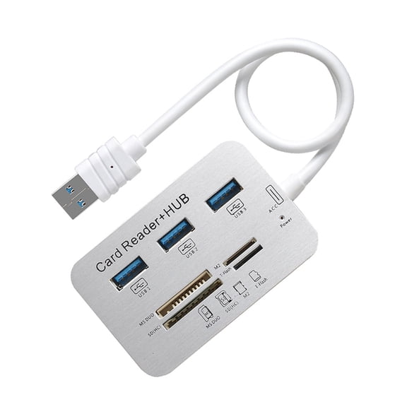 BQBQERT Ergonomic USB3.0 Card Reader Hubs Expander for TFSD Card and Computer Connectivitys