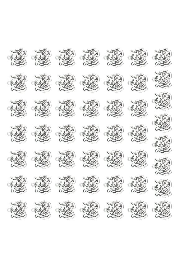Fashion Tigers Head Pendant Charm Alloy Jewelry Supplies 50PCS For Necklace Bracelet Making
