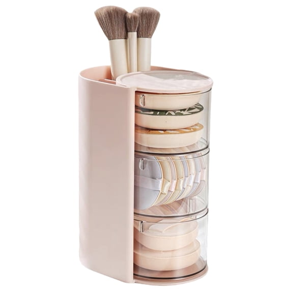 BQBQERT Fashionable Makeup Sponge and Brush Organizing Case Clear Sturdy Beauty Tool 2 in 1 Container for Travel Home Use