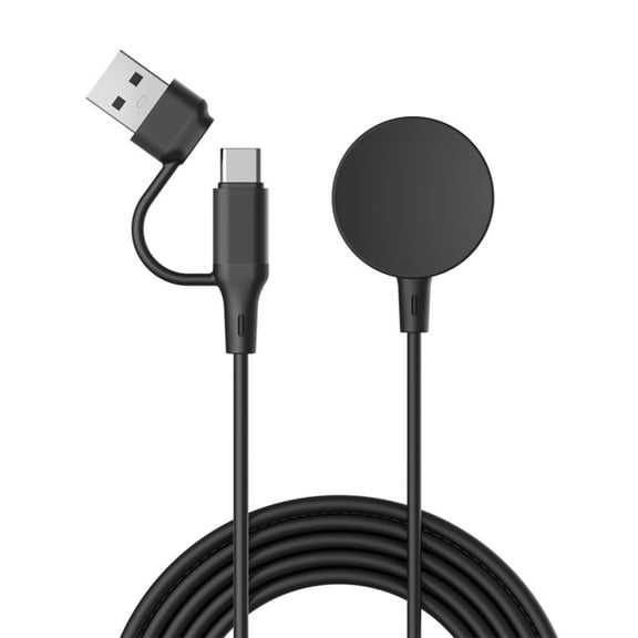 BQBQERT Fast Charging Dock For Watch 7/7U 2 in 1 USB A And Type C Compatibility Portable Charging Base Black