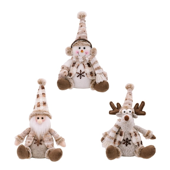 BQBQERT Festival Sitting Dolls Plush Christmas Ornament European Charm Soft Knit Sitting Christmas Figure Home Decoration