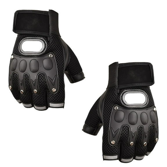 BQBQERT Fingerless Cycling Gloves Half Finger Breathable Motorcycle Gloves for Outdoor Work Sports Hard Gloves
