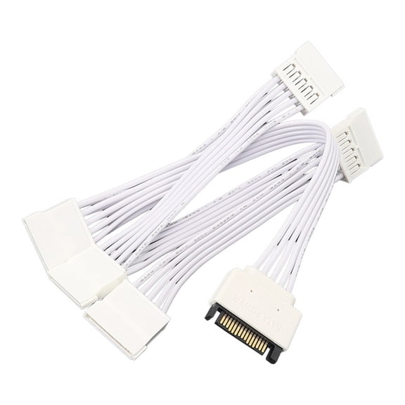 BQBQERT Flexible SATAs Power Splitter Cable 15Pin Male to 5 Female for Expanding HDDs Connection