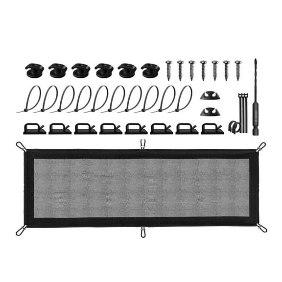 BQBQERT Flexible Under Table Cord Management Net Storage Pockets for Organizing Cables and Enhancing Workspaces Efficiency