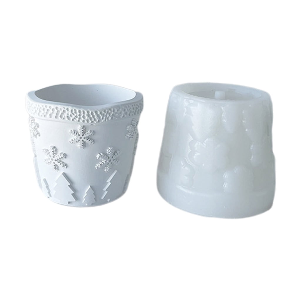 BQBQERT Flower Silicone Mold Concrete Cement Plant Mold Flowerpot Epoxy Resin Mould Makeup Brush Holder Mold