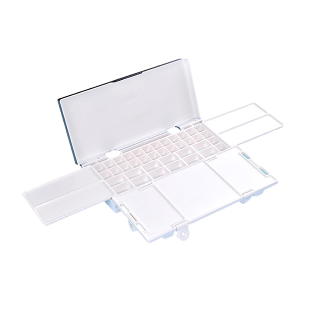 BQBQERT Folding Watercolor Paint Palettes with 38 Wells Travel Paint Tray Paint Container for Watercolor Gouache Acrylic Paint