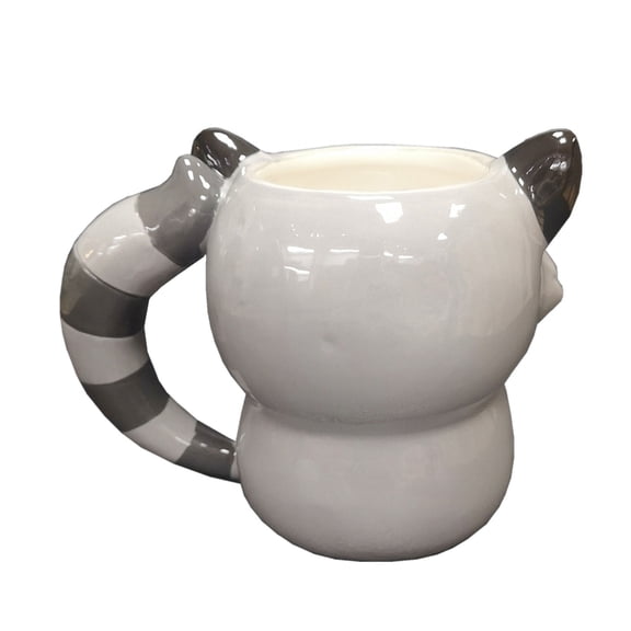 BQBQERT Fun Decorative Raccoons Shape Ceramic Mug with Handle Adorable Animal Design Coffee Cup for Hot and Cold Drinks