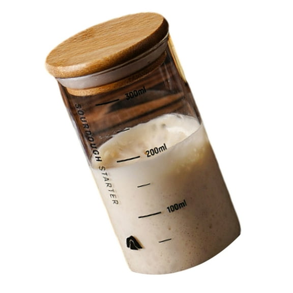 BQBQERT Glass Fermentation Jar with Spatula Sourdough Starter Container Baking Supplies