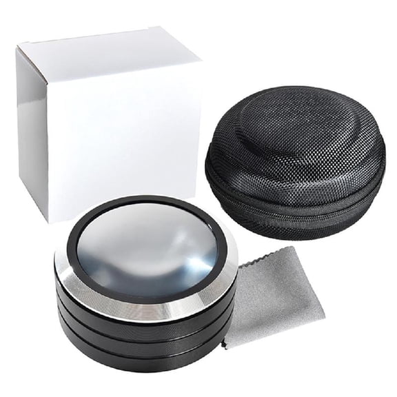BQBQERT Glass Magnifier with 6 LED light for Bookworms Collector Enhances Reading in Study or Setting