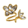 thumbnail image 1 of BQBQERT Gold And Silver Flower Inspired Open Rings Sturdy Stainless Steel Fashion Jewelry Artistic Open Band Rings For Her, 1 of 11