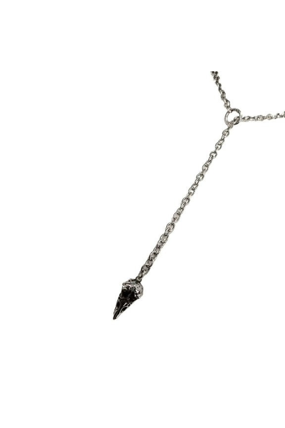 Gothic Style Sliding Chain Jewelry Crow Charm Necklace Metal For Unique Looks