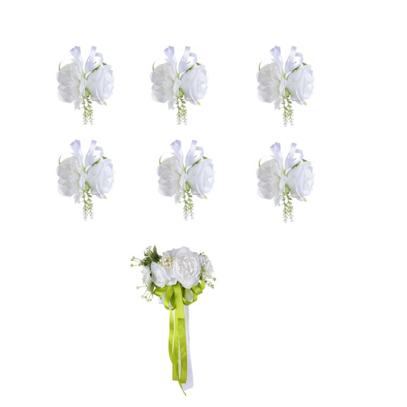 BQBQERT Green Artificial Flower Wedding Car Decor Set For Bridal Vehicle & Ceremony