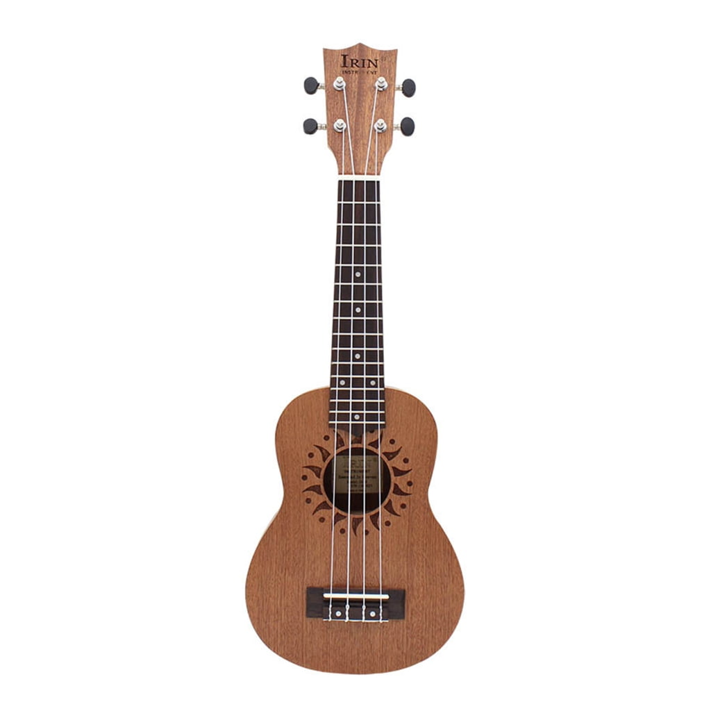 BQBQERT Hawaiian Starter Ukuleles 4 Strings Small Guitar Pattern Acoustic Ukulele Nylon Strings (21 Inch)