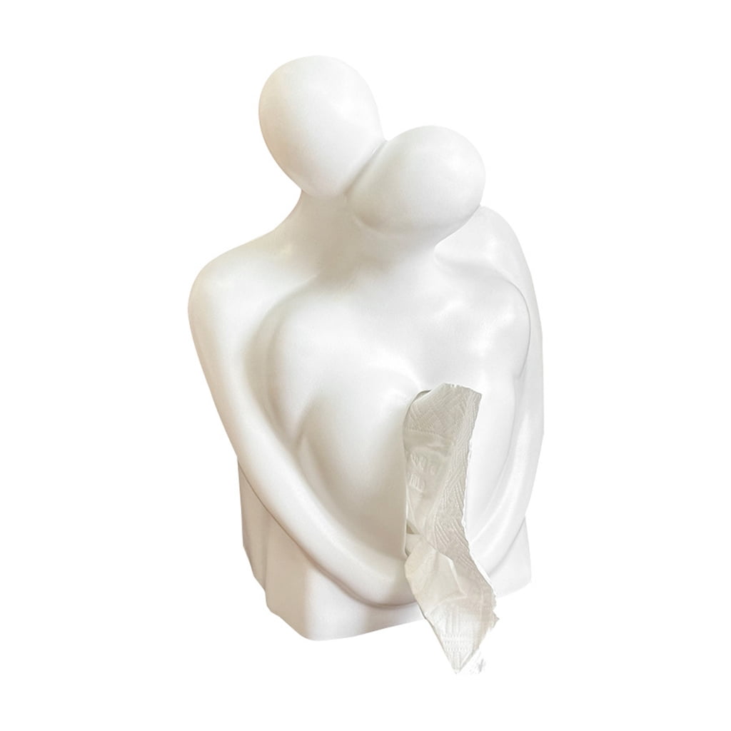 BQBQERT Heartwarming Couple Shape Tissue Box Container Resin Crafted ...