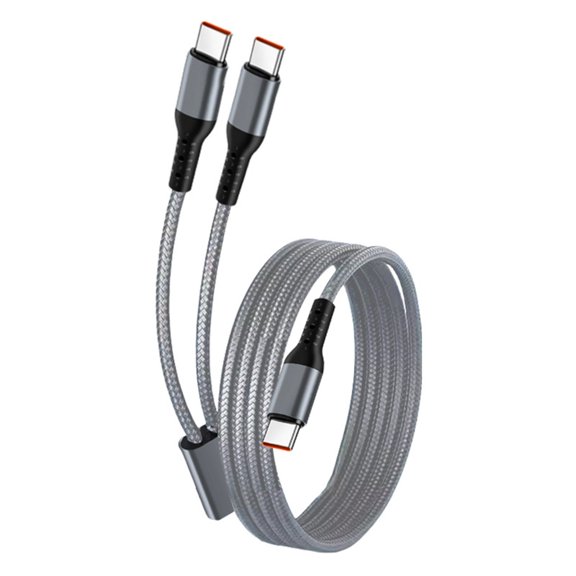 BQBQERT Heavy Duty 5FT Double Type C Charging Cable 100W Power Combine Braided Type Type C Cable for Smartphones Tablet