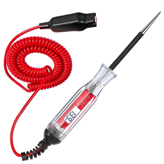 BQBQERT Heavy Duty Car Truck Vehicle Low Voltages & Light Tester with Backlit Metal Probes 3-48V Digital LCD Circuit Tester