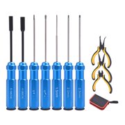 BQBQERT Hexagonal Handle Screwdriver Pliers Set 10Pcs with Case for Model Building & Aircraft Maintenance Tools