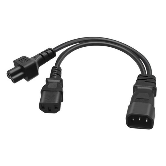 BQBQERT IEC C14 Male Plug Extension Power Cable 3Pin Connector IEC320-C14 to IEC320-C13+C5 Converter Adapter Cable Cord