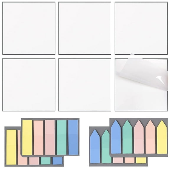 BQBQERT Indexes Tabs Translucent Sticky Tabs Rectangle and Arrows Sticky Notes Flags Sticky Page Markers for School