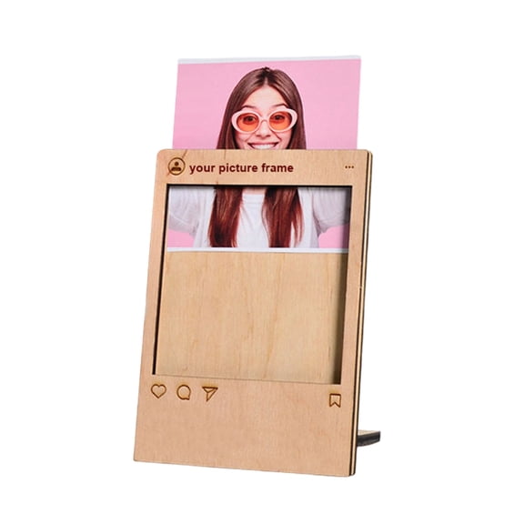 BQBQERT Innovative Wood Frame Display Your Favorite Photos for Table Windowsill Frame with Holder Rack for Photos