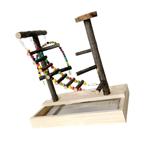 BQBQERT Interactively Bird Training Platform With Regulable Height Colorful Beads Multifunctional Parrots Playgrounds