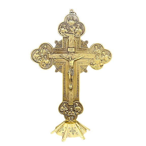 BQBQERT Intricate Tabletop Crucifix Sculpture for Office Decors Alter Sculpture