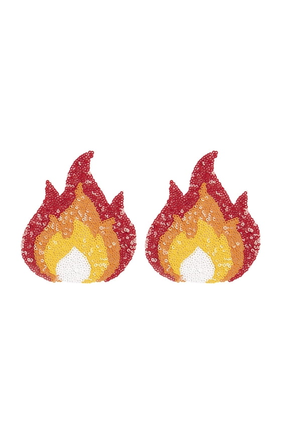 Invisible Nipple Pasties With Flame Shape Sequins Skin Friendly Adhesive Breast Covers For Tight Dresses Party Wear