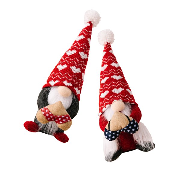 BQBQERT Knit Hat Faceless Couple Figurines Valentines Day Knit Hat Couple Figurines Faceless Dolls for Gifting