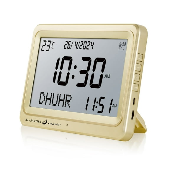 BQBQERT LCD Azan Clock with Wall Mounting Option Alarm Clock ABS Clock Easy to Use for Home or