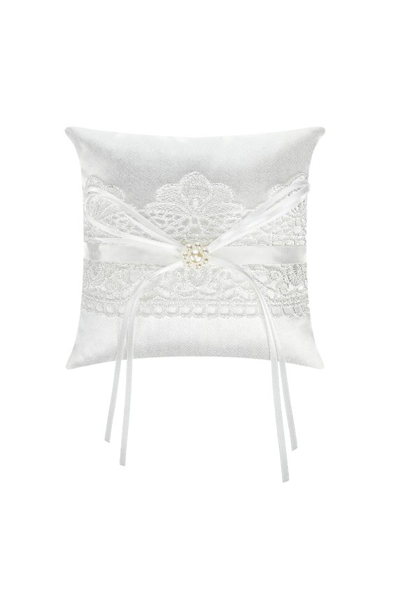 Lace Bowknot Bridal Rings Holder For Rings Exchange Wedding Ceremonies Bearer Pillow for Engagement Giving