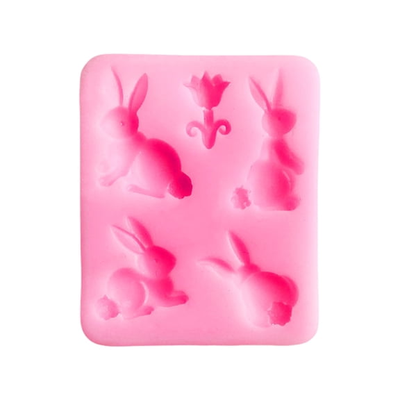 BQBQERT Lovely Animal Castings Rabbits Shape Silicone Plasters Making Cake