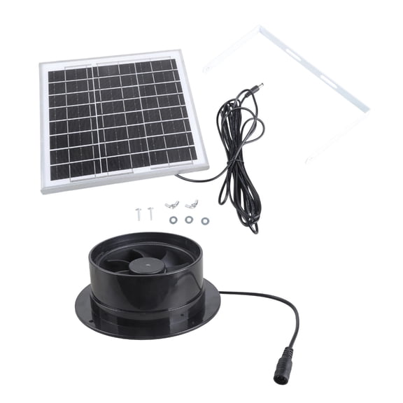BQBQERT Low Noise Solar Exhaust Fan Set With version Foot Channel For Attic Garage Air Exchange