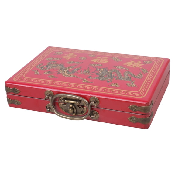 BQBQERT Mahjong Set with Box, Light Portable Vintage Traditional Chinese Mahjong, Including 2 Mahjong Without Printing