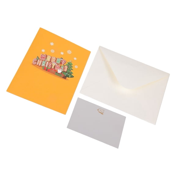 BQBQERT Merry Christmas 3D Greeting Card for New Year Card Winter Holiday Postcards with Envelope