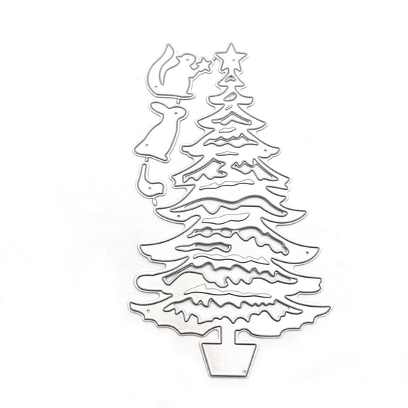BQBQERT Metal Christmas Tree Cutting Dies Stencil DIY Scrapbooking Album Paper Card Template Mold Embossing Craft Decoration