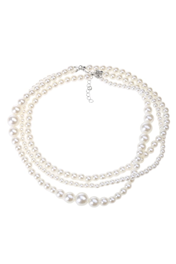 Multi-Layer Pearl Necklace for Women Vintage Wedding Fashion Statement Choker