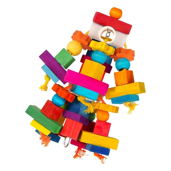 BQBQERT Multicolor Wooden Beak Grinding Toy For Media Big Parrots Encouraging Exercise And Exploration
