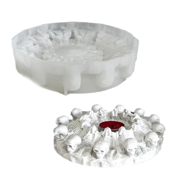 BQBQERT Multifuntional Base Crafting Skull Shape Candlestick Tealight Holder for Home Decors