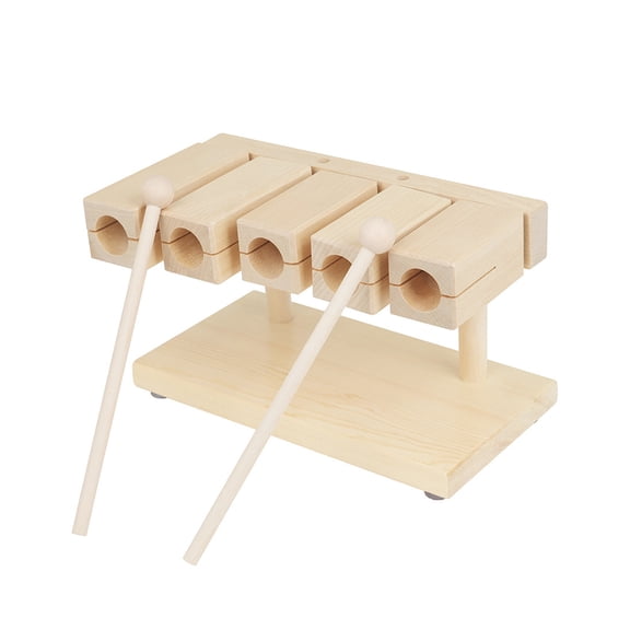BQBQERT Musical Instruments Wooden Clapper 5 Tone Xylophone Percussion Instrument with Drumsticks Educational