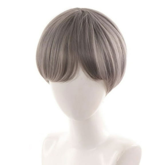 BQBQERT Natural Hairpiece Short Hair Wigs Full Head Toupee for Halloween Holiday Cool Hair Color for Cosplay Coser