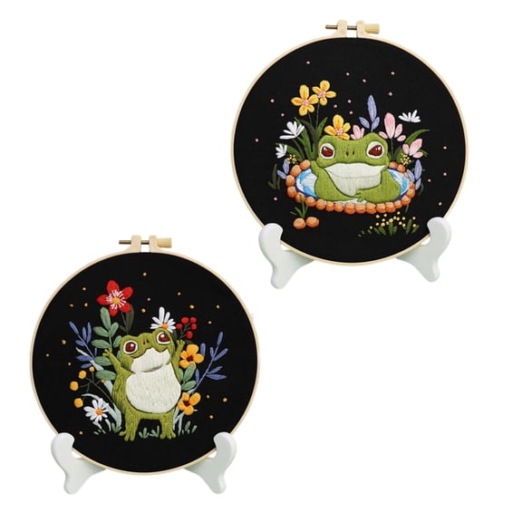 BQBQERT Nature Frogs Embroidery Set Sewing Materials Fabric And Guide For Creative Fun
