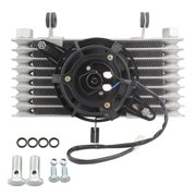BQBQERT Oil Radiator With Fan Aluminum Body Assembly for 125-250Cc Single-Cylinder Motorcycle Cooling Upgrade Repair Part Mount