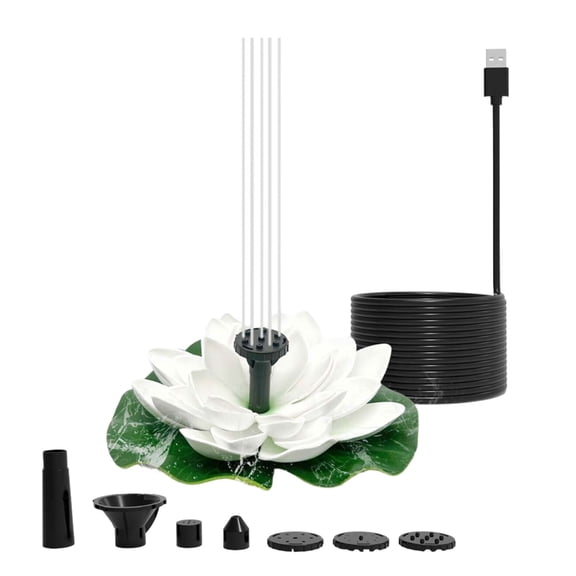 BQBQERT Outdoor Pond Water Lilies Solar Power Fountain Pumps with High Efficiency Panel