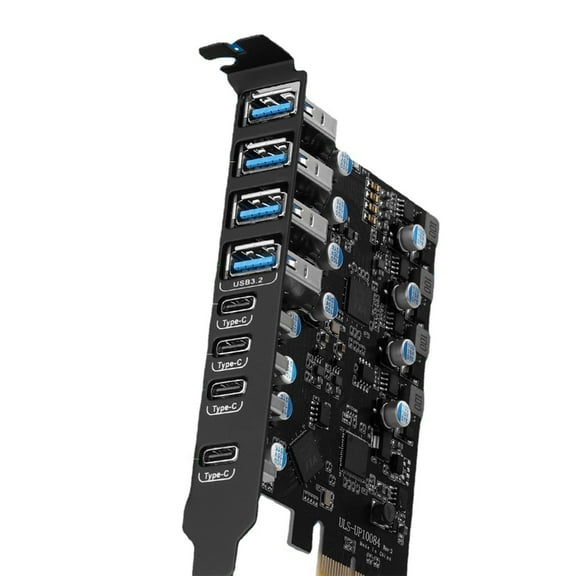 BQBQERT PCI-E USB3.0 Expansion Card 8-Port USB3.1 Type-C x 4 & USB3.1 TypeA High Chip 20Gbps for Desktop Computer