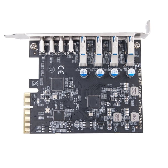 BQBQERT PCIe USB 3.2 Card 4 Port USB C 4 USB A Expansion Card 10Gbps USB C PCIe Card PC Internal USB Adapter