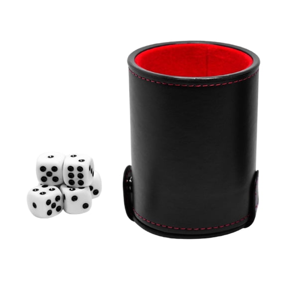 BQBQERT PU Leather Dices Cups Dices Shake Container Flannel Lining Dices Cup Dices Box Board Game Props Set for Entertainment