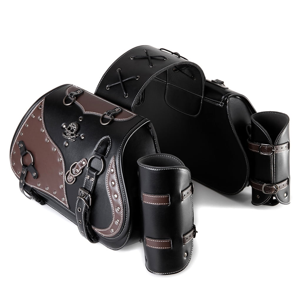 BQBQERT PU Leather Motorcycle Saddlebags & Motorcycle Side Storage Bags ...